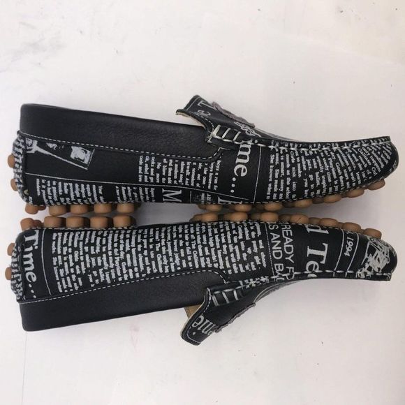 NEW Dior by John Galliano Newspaper Print Driving Loafers Size 3.5 US, 3… - Picture 14 of 16